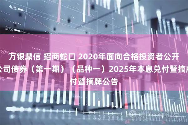 万银鼎信 招商蛇口 2020年面向合格投资者公开发行公司债券(第一期)(品种一)2025年本息兑付暨摘牌公告